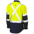 Bisley 3M X Taped Hi Vis Cool Lightweight Shirt Yellow/Navy