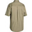 Bisley Closed Front Cotton Drill Short Sleeve Shirt Khaki