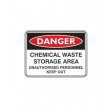 DANGER CHEMICAL WASTE STORAGE AREA 450x600mm Metal