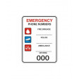 EMERGENCY PHONE NUMBERS 300x450mm Poly