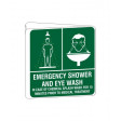 EMERGENCY SHOWER & EYE OFF-WALL 225mm Double Sided Poly