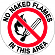 400mm - Self Adhesive, Anti-slip, Floor Graphics - No Naked Flames in This Area (FG1106)