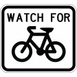 1200x1067mm - Aluminium - Class 1 Reflective - Watch For Bicycles (G9-57B)