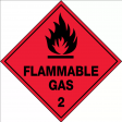 100x100mm - Self Adhesive - Pkt of 6 - Flammable Gas 2 (HLL102.1A)