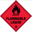 100x100mm - Self Adhesive - Pkt of 6 - Flammable Liquid 3 (HLL103A)