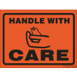 LABEL PACK HANDLE WITH CARE 100X75mm Self Stick PVC (500 Roll)
