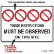 THESE RESTRICTIONS 600x900mm Metal