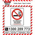 NO SMOKING ON THESE PREMISES 450x600mm Poly