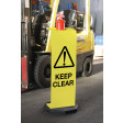 1215x300mm, Corflute Bollard Sign - Keep Clear (Sign Only) (PBC04)