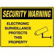 450x300mm - Metal - Security Warning Electronic Surveillance Protects This Property (SW015LSM)