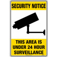 450x300mm - Poly - Security Notice This Area Is Under 24 Hour Surveillance (SW023LSP)