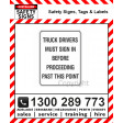 TRUCK DRIVERS MUST SIGN IN 300x450mm Metal