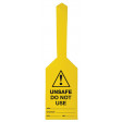 170x80mm - Self Locking Tags - Pkt of 25 - (Caution Triangle & Exclamation Mark) Unsafe Do Not Use (UDT408)