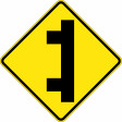 600x600mm - Aluminium - Class 1 Reflective - Side Road Intersection 2 On Same Side Left (W2-13A(L))