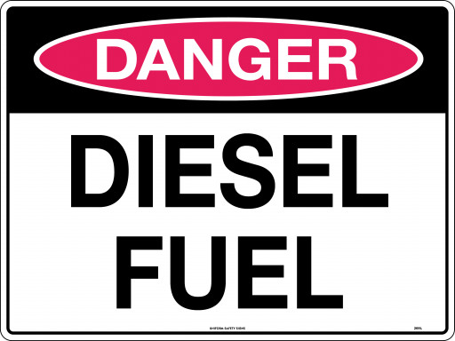 90x55mm - Self Adhesive - Sheet of 10 - Danger Diesel Fuel (269SSA)