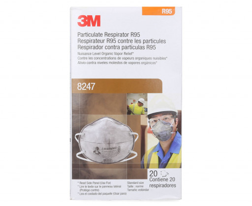 3M 8247 GP2 Particulate, Nuisance Vapours & Odours Respirator z-pk 20