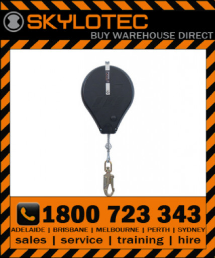 Skylotec HSG HK - SRL 15m, 5mm galcable with impact indicating swivel d_action 45kN steel snap hook, 23mm gate, 15kN side load (FASK HSG-002-15)