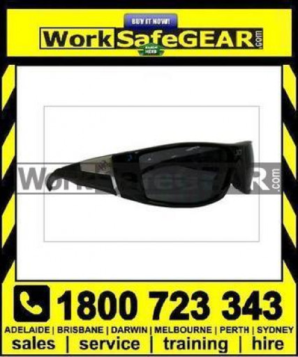 Bandit III Jet Fashion Safety Glasses Eye Protection Specs Black Frame, Smoke Lens (5506SBAR)