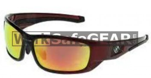 Bandit III Maverick Fashion Safety Glasses Eye Protection Specs Black-Red Frame, Red Lens (8105SBRBM)
