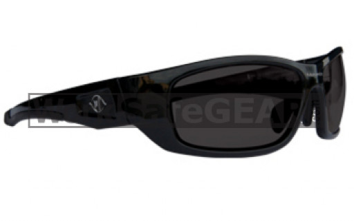 Bandit III Maverick Polarised Safety Glasses Eye Protection Specs Black Frame, Smoke Lens (8105SBPS-Polarised)