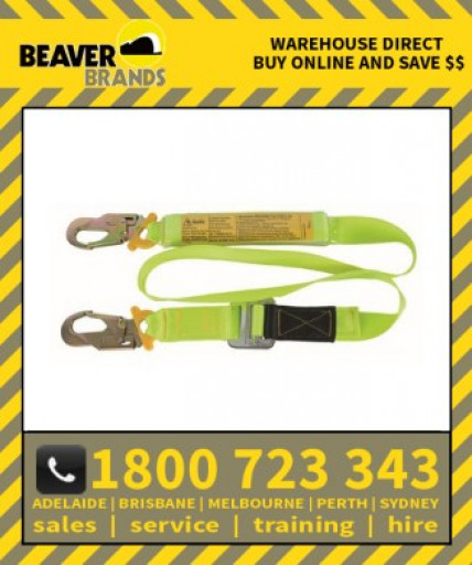 Beaver Tear Webb 2mtr Adjustable Shock Absorbing Lanyard With Bsm0007 Hooks Each End (Bl01112-Adj)