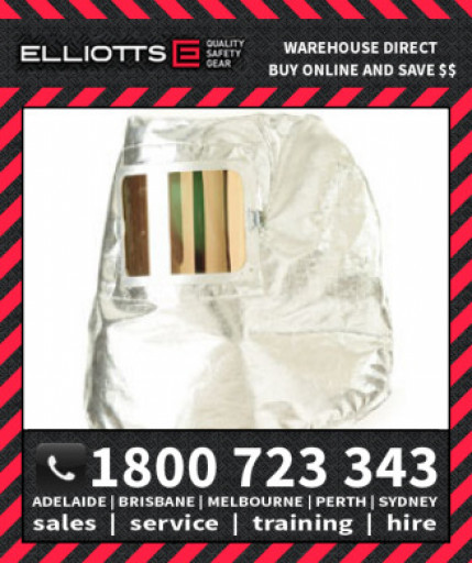 Elliotts Aluminised KEVLAR LINED HOOD Furnace FR Welding Protective Clothing Workwear (AKH27GRV)
