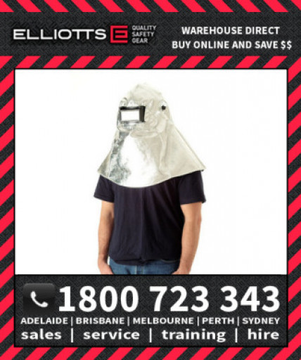 Elliotts Aluminised PREOX HOOD HELMET Furnace FR Welding Protective Clothing Workwear (APH29C)