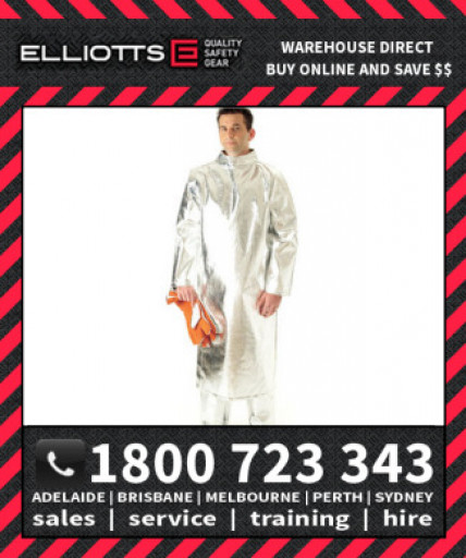 Elliotts Aluminised PREOX UNLINED COAT LONG Furnace FR Welding Protective Clothing Workwear (APC127U)