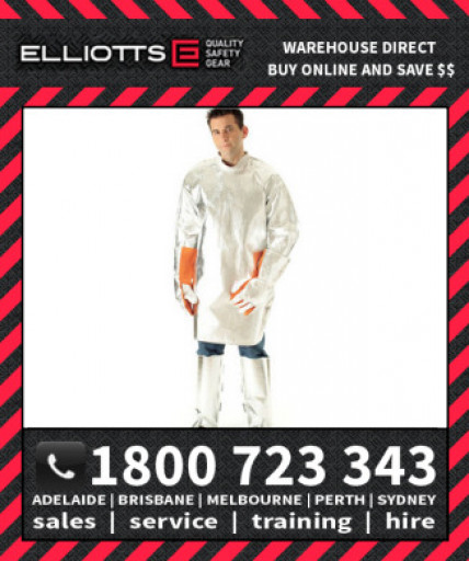 Elliotts Aluminised PREOX UNLINED QUARTER BACK SMOCK Furnace FR Welding Protective Clothing Workwear (APS48U)