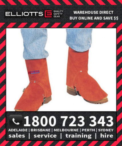 Elliotts Big Red Leather SPATS Boot Covers Foot Protection (BRG7V)