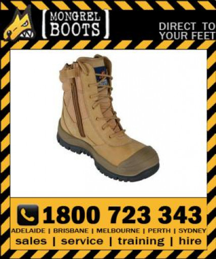 Mongrel Boot 451050 Wheat High Leg ZipSider Safety Work Boot Victor Footwear