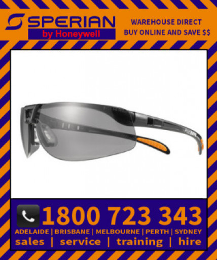 Prodege Black _ Orange Frame Grey Lens Hard Coat Safety Glasses