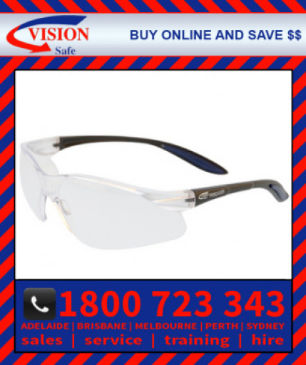 Harpoon 261 Clear Hard Coat Lens with Black Frame Safety Glasses Specs (261BKCL)
