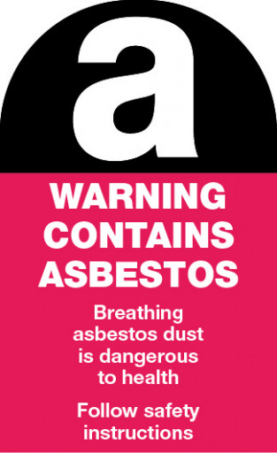 90x55mm - Self Adhesive - Sheet of 10 - Warning Contains Asbestos etc. (ASB26A)