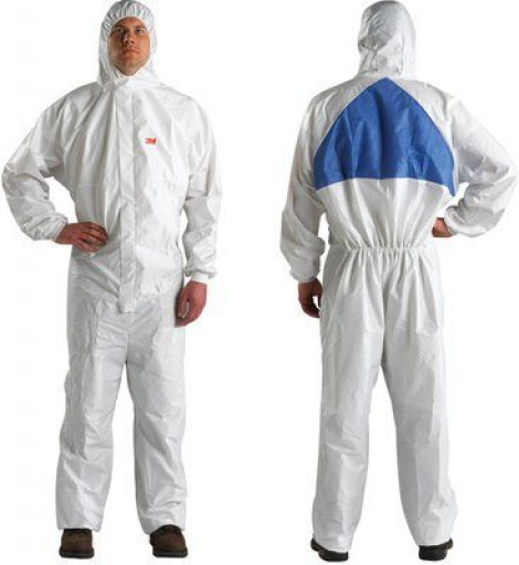XXL Protective Coverall White + Blue with Blue Breathable Back Panel 3M (4540+)