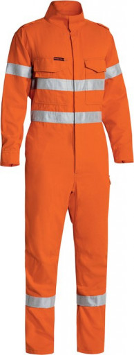 Bisley Tencate Tecasafe Plus 580 Taped Hi Vis Lightweight FR Non Vented Engineered Coverall Orange (BC8185T-BVEO) Size 102R