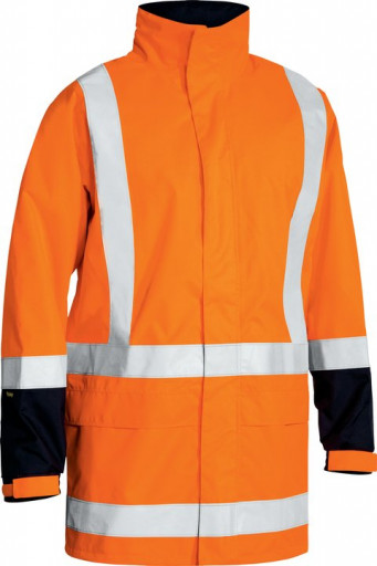 Bisley TTMC-W Taped Hi Vis Rain Shell Jacket Orange