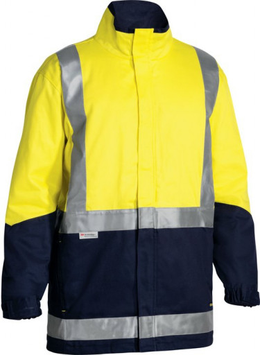 Bisley 3M Taped Hi Vis 3 in 1 Drill Jacket Yellow/Navy