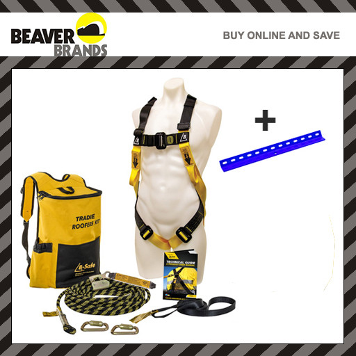 Beaver Tradies Roofers Safety Kit with Roof Anchor B-Safe Roofing