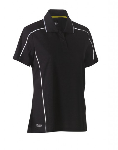 Bisley Womens Cool Mesh Polo Shirt Black