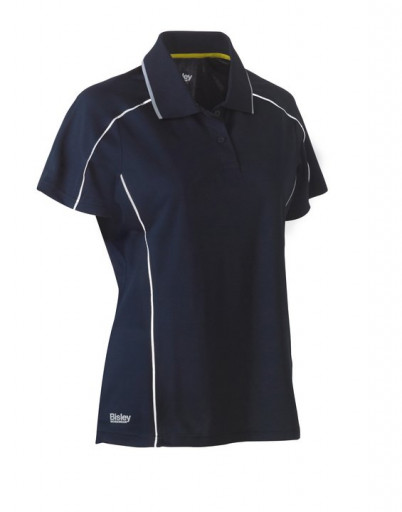 Bisley Womens Cool Mesh Polo Shirt Navy