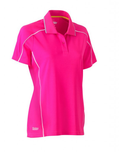 Bisley Womens Cool Mesh Polo Shirt Pink