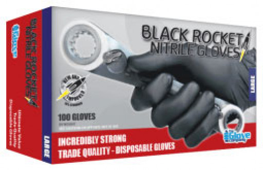 TGC (Box of 100) Black Rocket Nitrile Disposable Gloves L