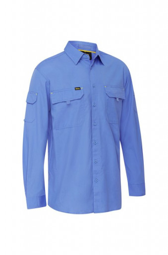 Bisley X Airflow Ripstop Mens Work Long Sleeve Shirt Blue