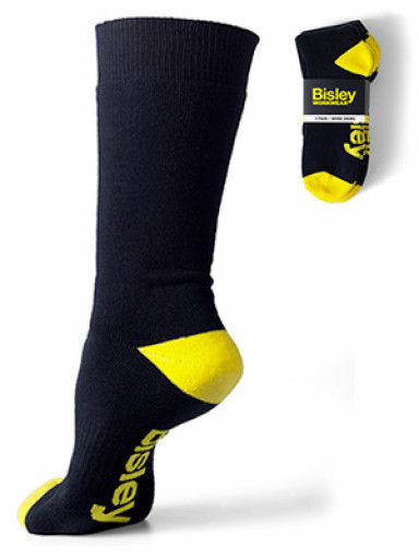 Bisley (3 pack) 11+ Navy Work Socks Anti Bacterial (BSX7210)