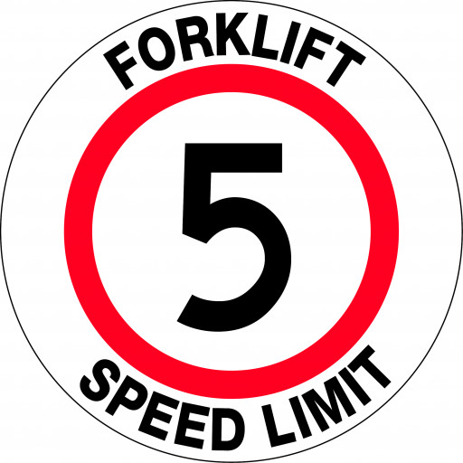 400mm - Self Adhesive, Anti-slip, Floor Graphics - Forklift Speed Limit 5 (FG1101)