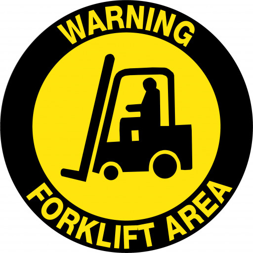 400mm - Self Adhesive, Anti-slip, Floor Graphics - Warning Forklift Area (FG1114)