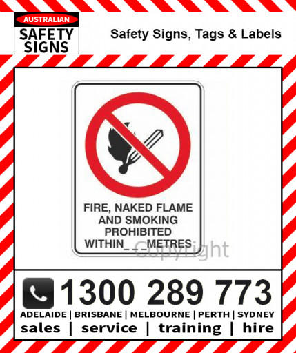 FIRE NAKED FLAME AND SMOKING PROHIBITED 300x450mm Metal