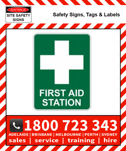 FIRST AID STATION POLY Various Sizes Flute / Metal / Poly / Self Stick Vinyl