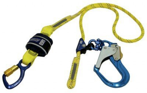 Force2 Shock Absorbing Lanyards Kernmantle Rope Single Tail Adjustable 2.0m overall length